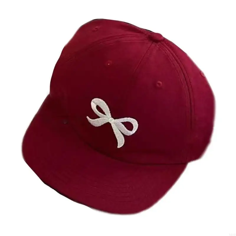 Przyciągający wzrok haft Bowknot czapki baseballowe regulowany rozmiar kapelusz jazda na rowerze wspinaczka podróżny kapelusz z Przyciągający wzrok haft Bowknot czapki baseballowe regulowany rozmiar kapelusz jazda na rowerze wspinaczka podróżny kapelusz z