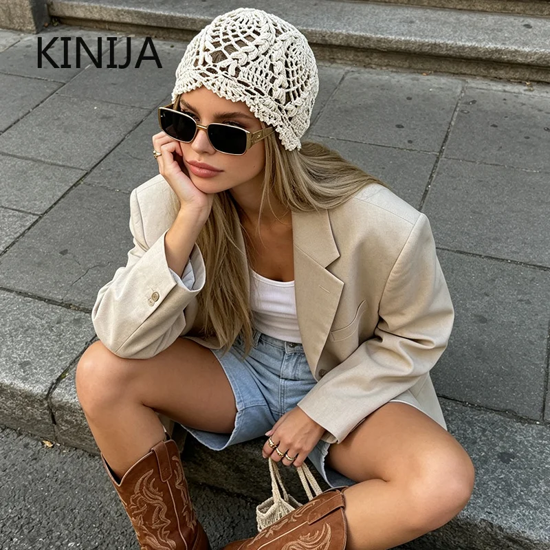 Ręcznie Robiona Szydełkowa ażurowa czapka japońska, dziergana, wiosenno-letnia, retro, codzienna, turban, modna czapka typu melon, czapka z siatki, czapka wkładana przez głowę, oddychająca Ręcznie Robiona Szydełkowa ażurowa czapka japońska, dziergana, wiosenno-letnia, retro, codzienna, turban, modna czapka typu melon, czapka z siatki, czapka wkładana przez głowę, oddychająca