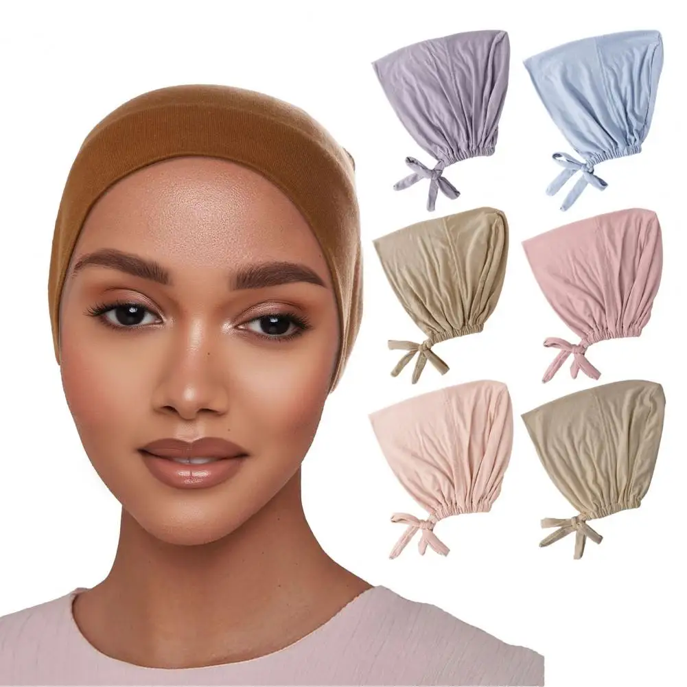 Regulowany szal na głowę, elastyczny turban, elegancki turban damski w stylu Bliskiego Wschodu z regulowanym elastycznym paskiem, jednolity kolor dla stylowego wyglądu