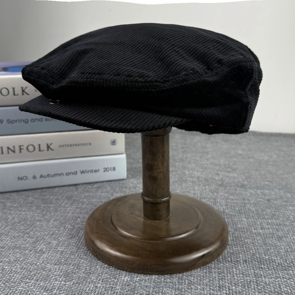 Retro sztruksowe czapki z daszkiem wiosna jesień damski płaski kapelusz Vintage Casual czapka gazeciarza unisex modne czapki imprezowe Retro sztruksowe czapki z daszkiem wiosna jesień damski płaski kapelusz Vintage Casual czapka gazeciarza unisex modne czapki imprezowe