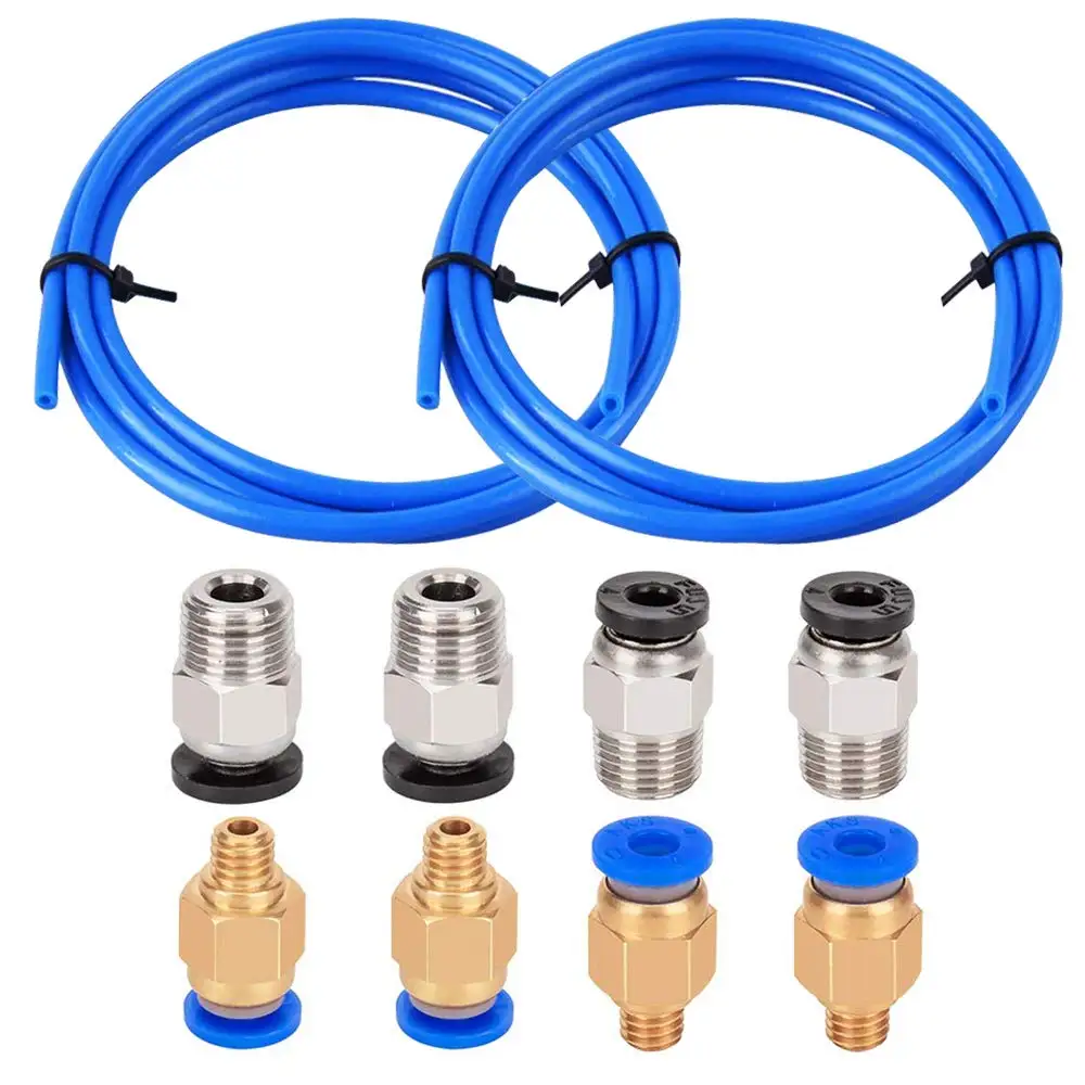 Rurka Bowden PTFE do filamentu 1,75 mm z złączami PC4-M6 PC4-M10 pneumatyczne do Creality Ender 3/Pro Ender… Rurka Bowden PTFE do filamentu 1,75 mm z złączami PC4-M6 PC4-M10 pneumatyczne do Creality Ender 3/Pro Ender…