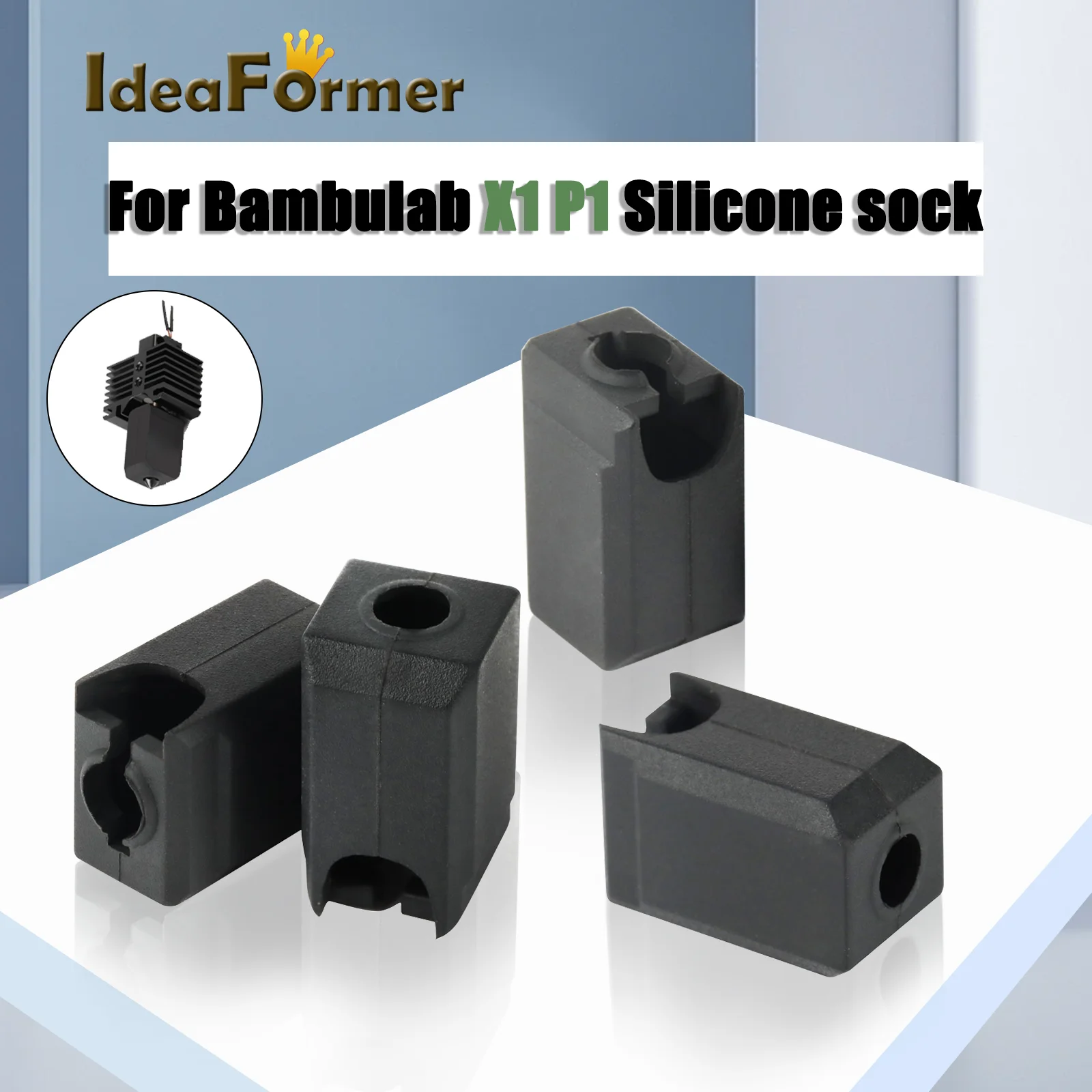 Silikonowe skarpetki do ekstrudera Hotend Bambu Lab X1 X1C P1P P1S, odporne na wysokie temperatury i zużycie…