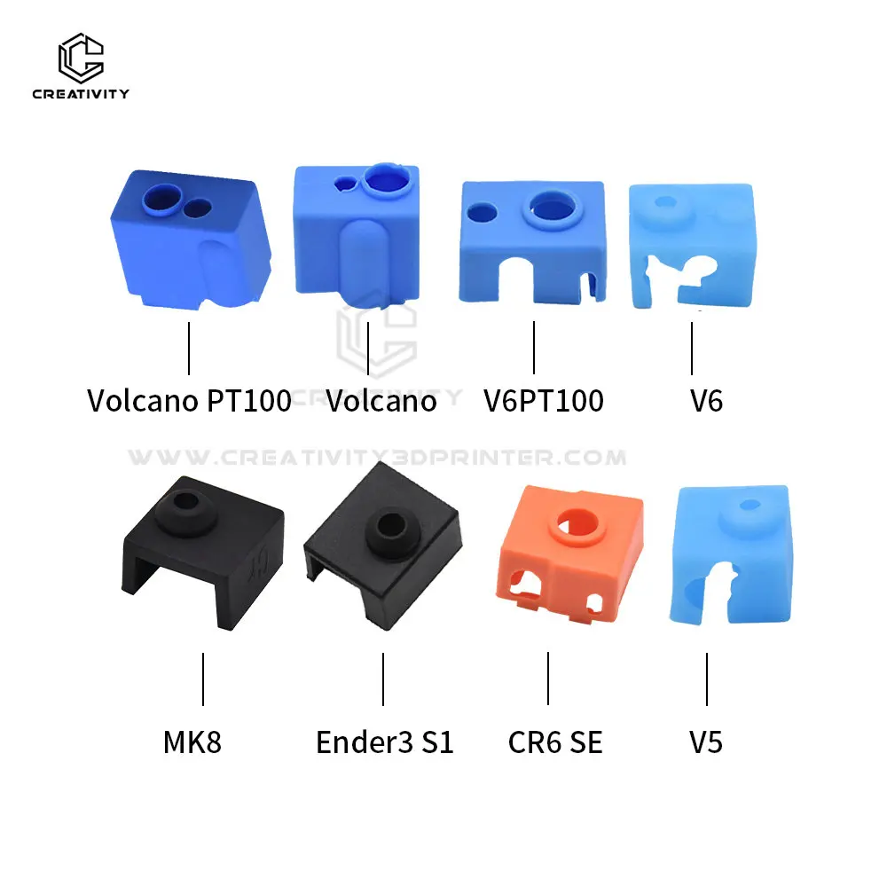 Skarpeta silikonowa Hot End do E3d V6 V5 Volcano PT100 J-head Hotend Extruder MK8 Ender 3 S1 Podgrzewany blok… Skarpeta silikonowa Hot End do E3d V6 V5 Volcano PT100 J-head Hotend Extruder MK8 Ender 3 S1 Podgrzewany blok…