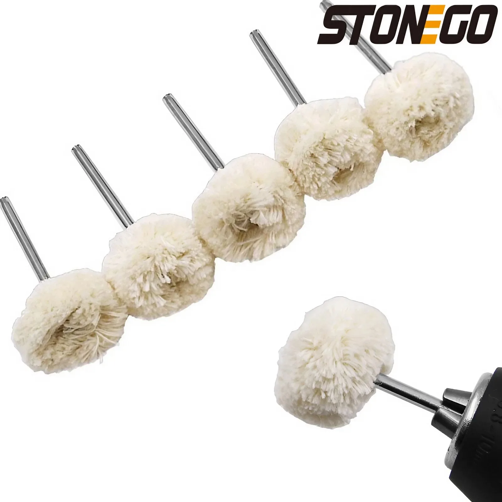 STONEGO 10 szt. Wełniana głowica polerska z chwytem 3mm do polerowania polerowania biżuterii metale akcesoria… STONEGO 10 szt. Wełniana głowica polerska z chwytem 3mm do polerowania polerowania biżuterii metale akcesoria…