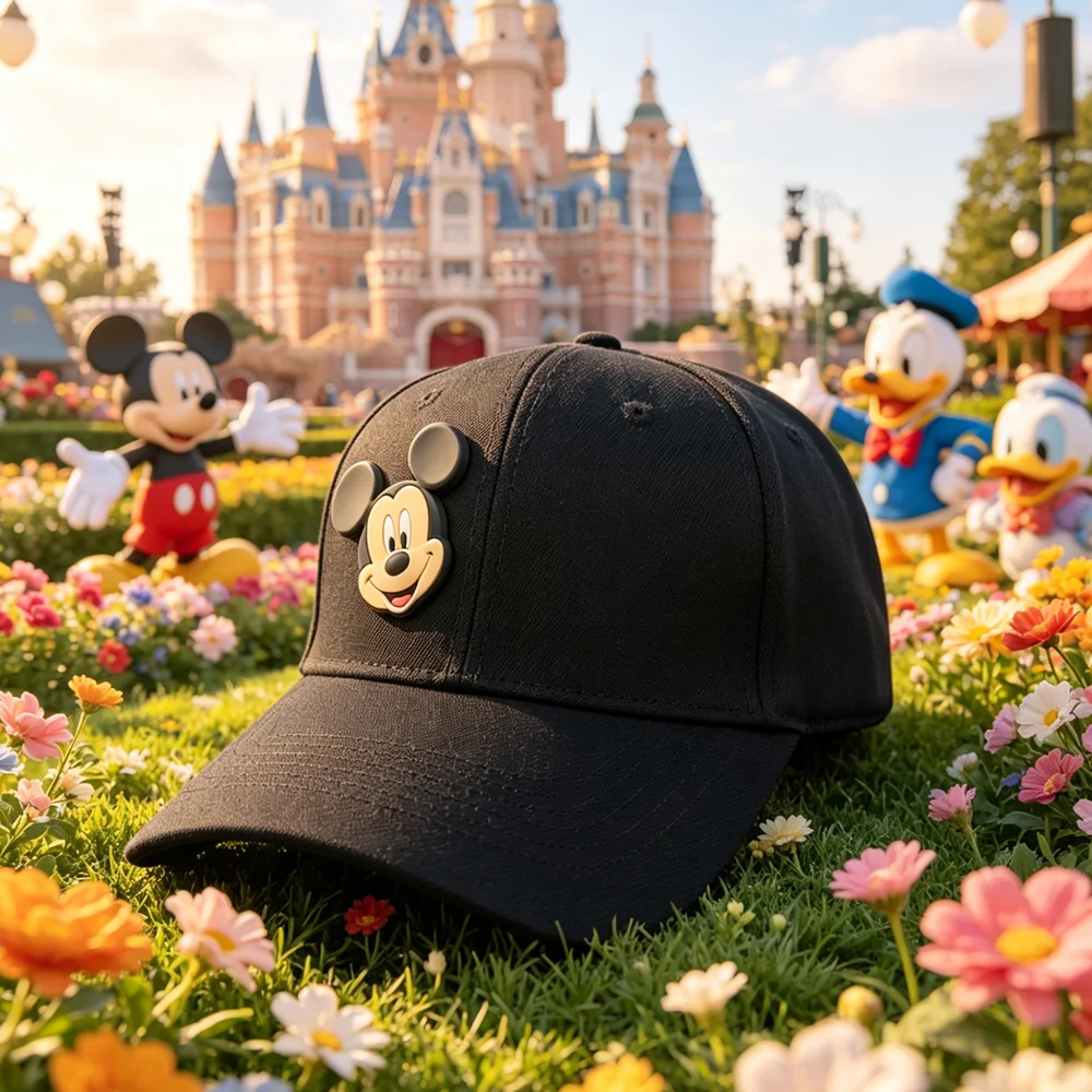 Stylowa czapka baseballowa Disney Mickey, chroniąca przed słońcem, oddychająca, regulowana, idealna na co dzień, dla mężczyzn i kobiet z dużą głową