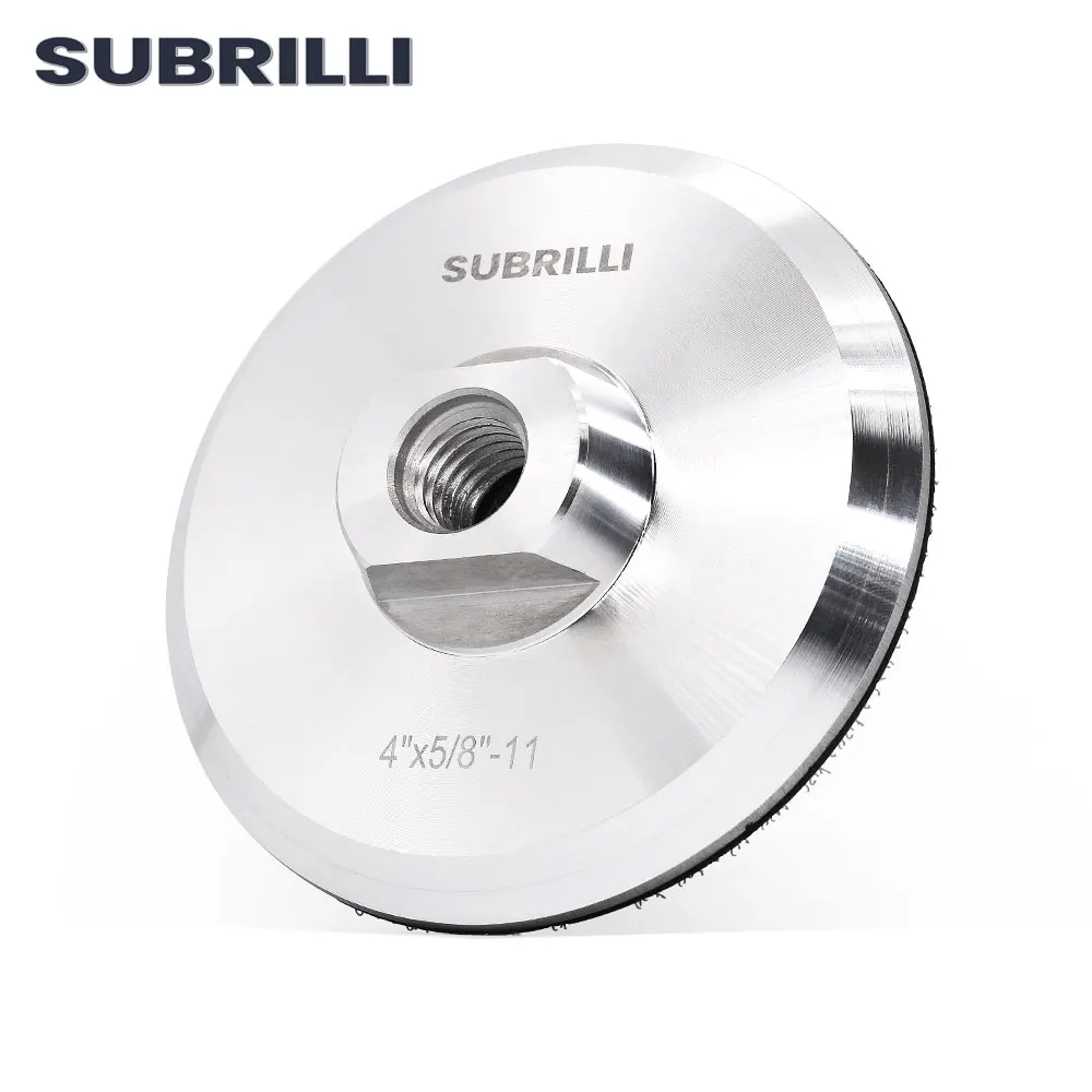 SUBRILLI 4 Cal aluminium Backer Pad 100mm średnica M14 5/8-11 gwint płyta tylna uchwyt do nakładka polerska… SUBRILLI 4 Cal aluminium Backer Pad 100mm średnica M14 5/8-11 gwint płyta tylna uchwyt do nakładka polerska…