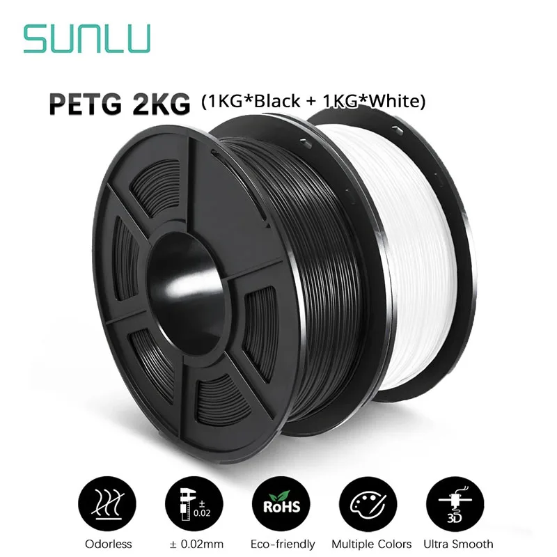 SUNLU PETG Filament 1KG Materiał 3D 1,75 MM Porządkowo ułożony Nie zatyka się Bez pęcherzyków Bez zapachu…