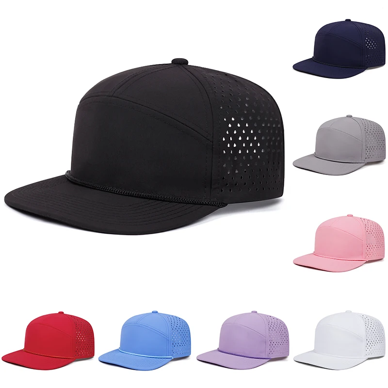 Szybkoschnące męskie czapki przeciwsłoneczne z siatką, letnie damskie czapki typu snapback, czapki baseballowe dla dorosłych, czapki outdoorowe dla nastolatków, czapki hip-hopowe