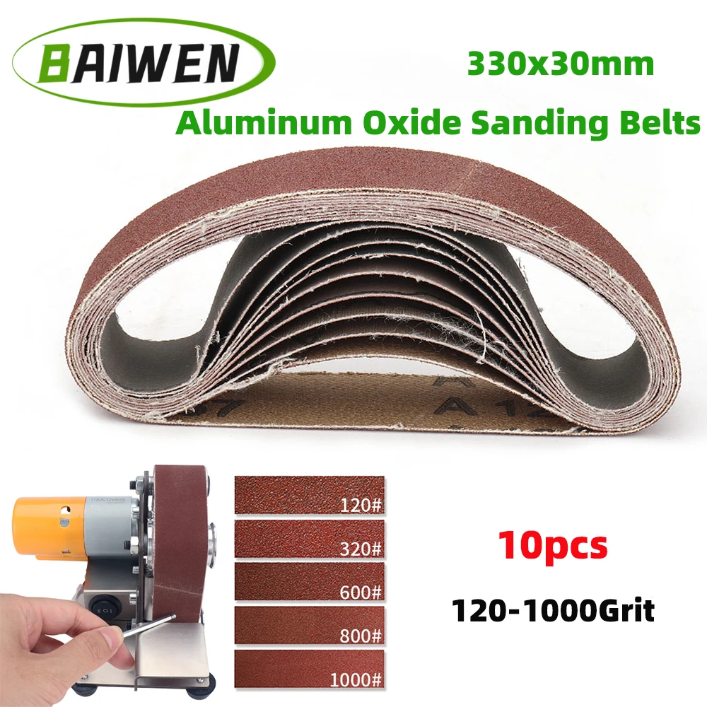 Taśmy szlifierskie 330x30mm 120/320/600/800/1000 Asortyment ziaren Szlifowanie metalu Taśmy aluminiowe Polerka… Taśmy szlifierskie 330x30mm 120/320/600/800/1000 Asortyment ziaren Szlifowanie metalu Taśmy aluminiowe Polerka…
