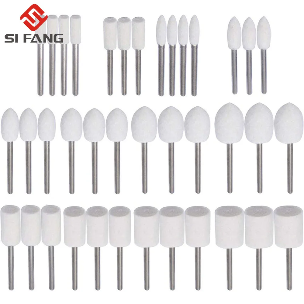 Trzpień 3mm filc wełniany zamontowany tarcza polerska OD 3-20mm głowica szlifierska do wiertarki Dremel… Trzpień 3mm filc wełniany zamontowany tarcza polerska OD 3-20mm głowica szlifierska do wiertarki Dremel…