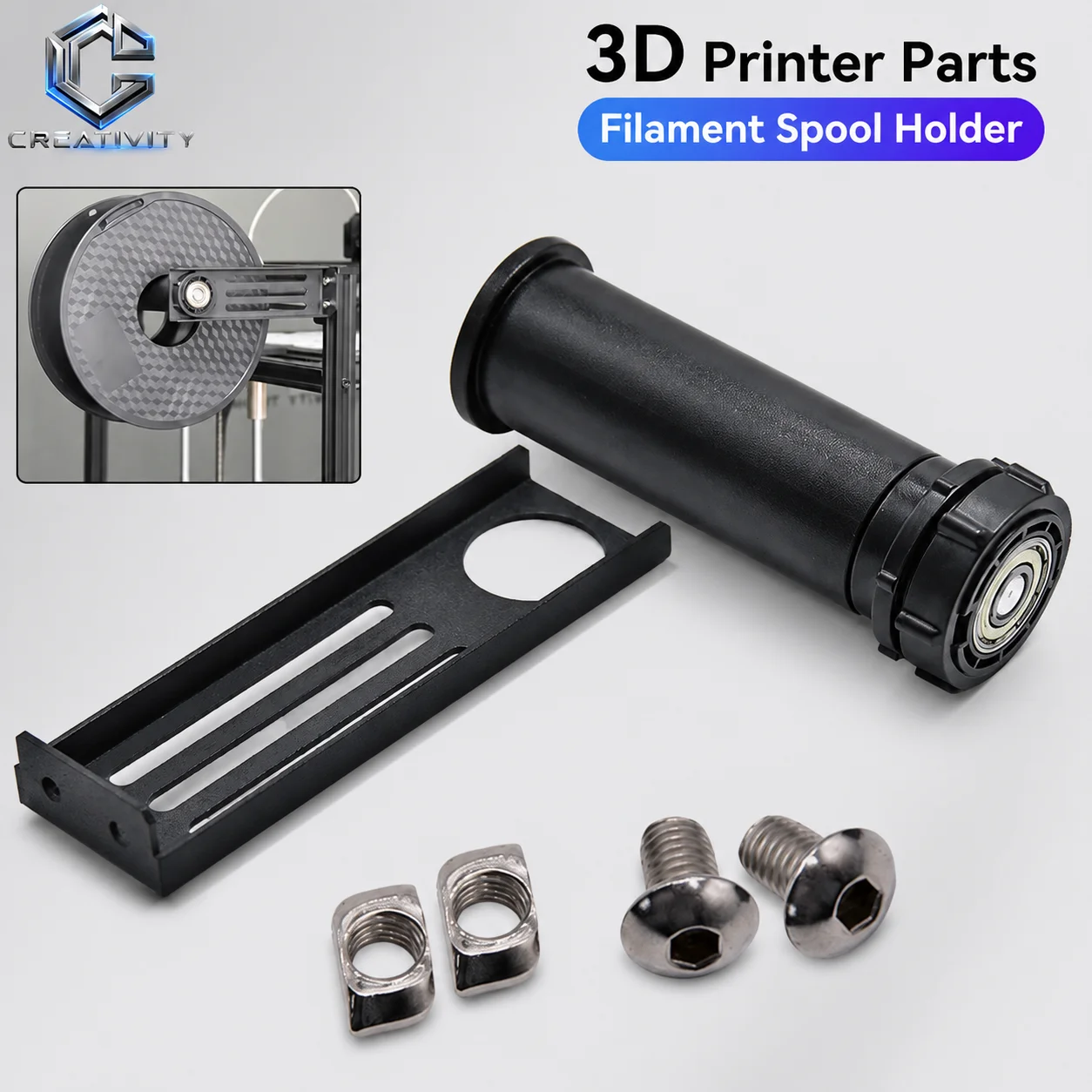 Uchwyt szpuli do drukarki 3D z łożyskiem 608ZZ, obrotowy, do filamentu, pasuje do Ender-3, CR-10/6 V3 SE/V3… Uchwyt szpuli do drukarki 3D z łożyskiem 608ZZ, obrotowy, do filamentu, pasuje do Ender-3, CR-10/6 V3 SE/V3…