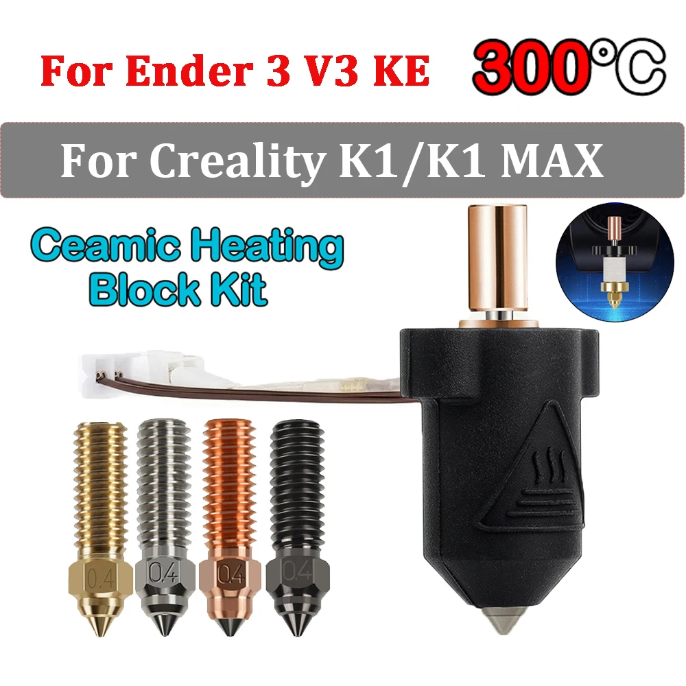 Ulepszony Zestaw Hotend Bi-Metal K1 HOTEND Do Creality K1/K1 MAX Z Ceramicznym Blokiem Grzewczym 300 °… Ulepszony Zestaw Hotend Bi-Metal K1 HOTEND Do Creality K1/K1 MAX Z Ceramicznym Blokiem Grzewczym 300 °…