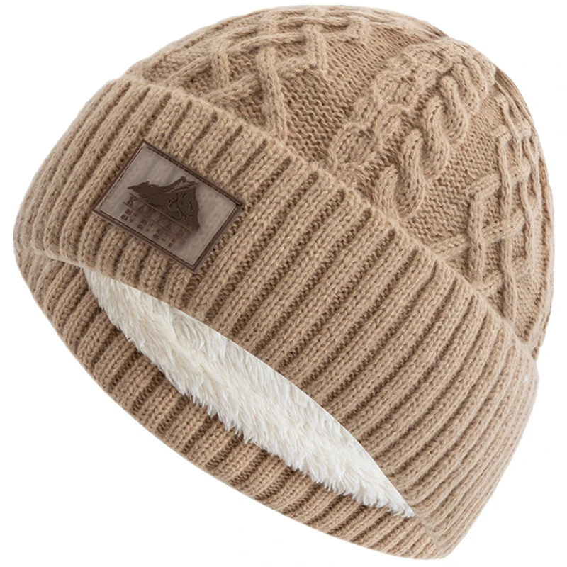 Unisexowa Czapka Zimowa Ocieplana Pluszem Futrzanym Stylowa Ciepła Czapka Miękka Czapka Beanie Dla Kobiet i Mężczyzn Na Zewnątrz Do Sportów Narciarskich Czapka Dziana