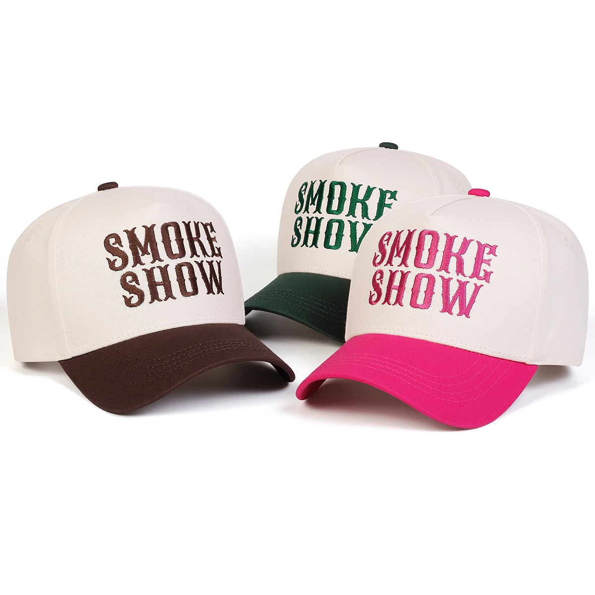 Unisexowe czapki bejsbolówki z haftem literowym SMOKE SHOW, wiosenno-jesienne, regulowane, codzienne, chroniące przed słońcem, sportowe Unisexowe czapki bejsbolówki z haftem literowym SMOKE SHOW, wiosenno-jesienne, regulowane, codzienne, chroniące przed słońcem, sportowe