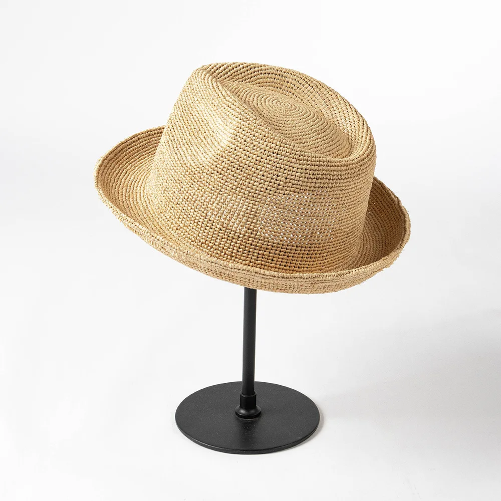 USPOP Summer Fashion Handwoven Raffia Fedora Hat Roll-Up Brim Kapelusz przeciwsłoneczny dla mężczyzn i kobiet Zewnętrzne kapelusze słomkowe z ochroną UV USPOP Summer Fashion Handwoven Raffia Fedora Hat Roll-Up Brim Kapelusz przeciwsłoneczny dla mężczyzn i kobiet Zewnętrzne kapelusze słomkowe z ochroną UV