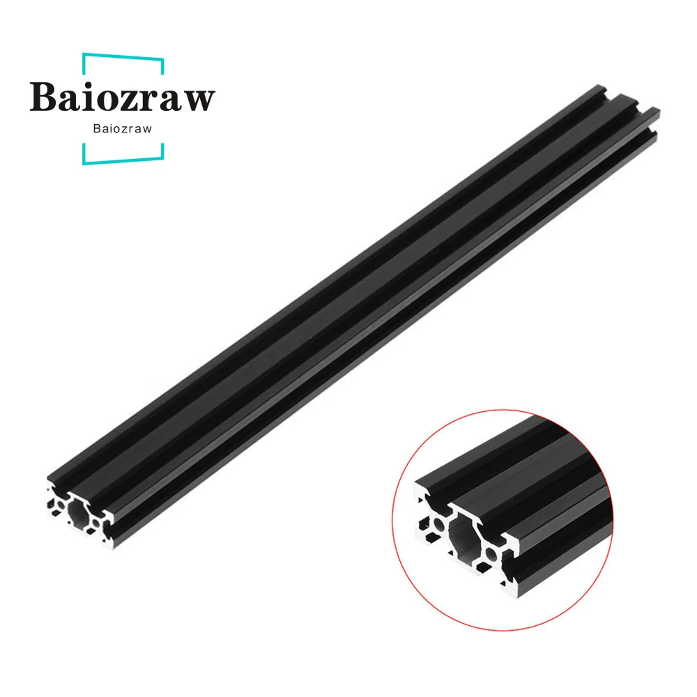 V-slot 2040 czarny profil anodowany aluminium standard ue wytłaczanie 100mm-800mm szyna liniowa do CNC 3D…