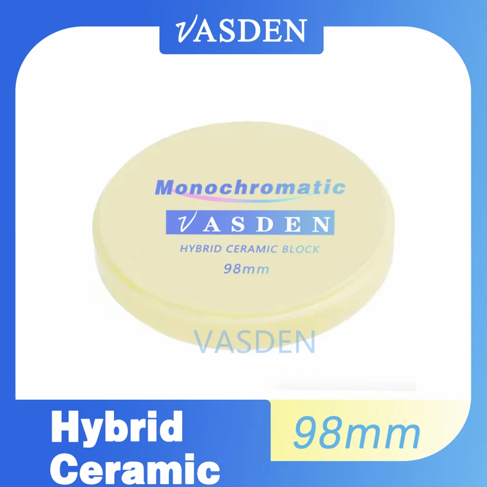 Vasden Hybrid Ceramic Disc Monochromatyczne bloki kompozytowe z żywicy do zastosowań dentystycznych CAD/CAM Vasden Hybrid Ceramic Disc Monochromatyczne bloki kompozytowe z żywicy do zastosowań dentystycznych CAD/CAM