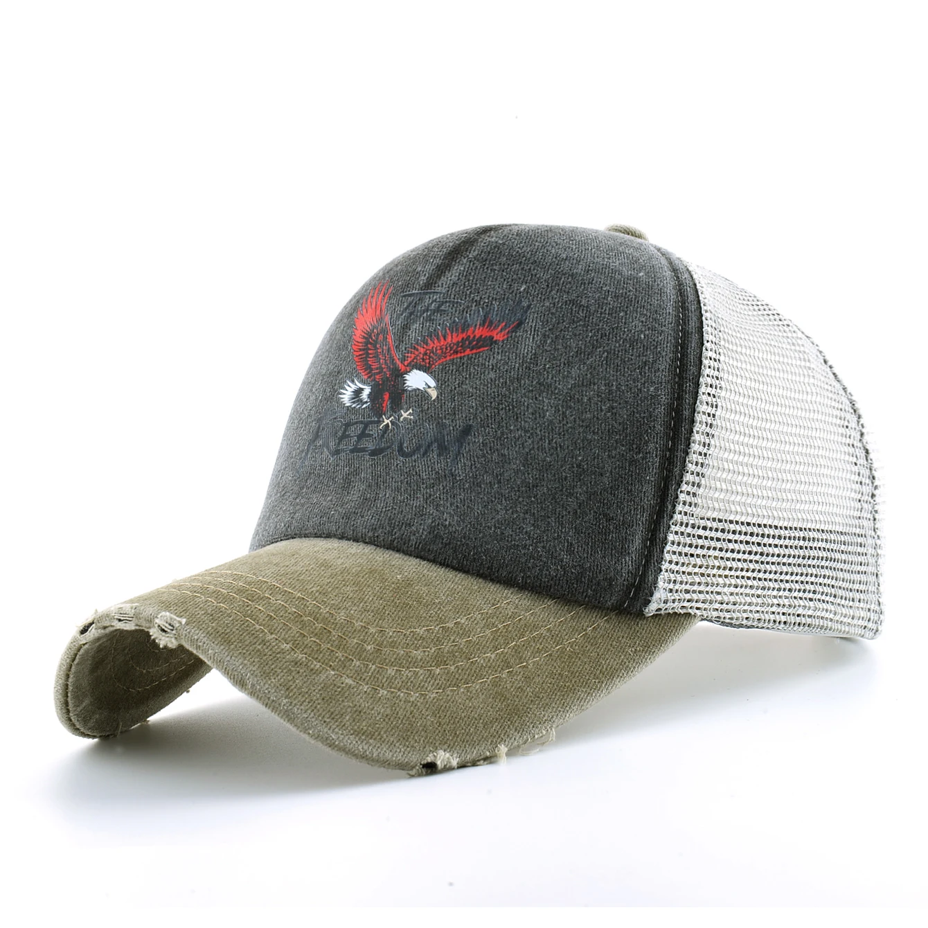 Washed Denim Baseball Cap Women Printing Freedom Sun Visor Cap Men Snapback Hip Hop Trucker Cap Outdoor Breathable Mesh Hat Washed Denim Baseball Cap Women Printing Freedom Sun Visor Cap Men Snapback Hip Hop Trucker Cap Outdoor Breathable Mesh Hat