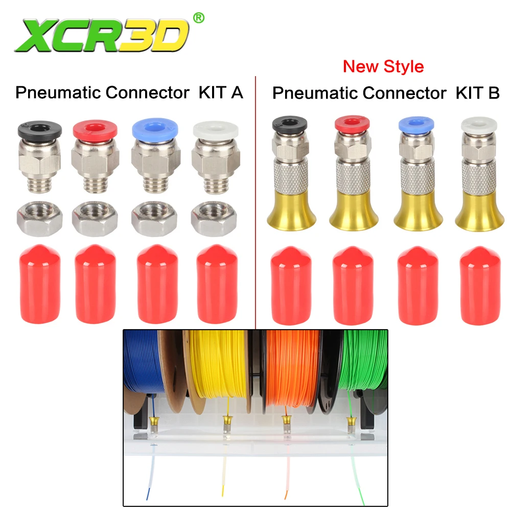 XCR 3D Printer Filament Dryer Box Złącze pneumatyczne z nakrętką do żarników PLA ABS 2.5x4mm Rurka PTFE…