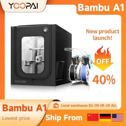 YOOPAI Obudowa drukarki 3D do Bambu Lab A1/A1 mini Obudowa dużego rozmiaru z ognioodpornym światłem LED…
