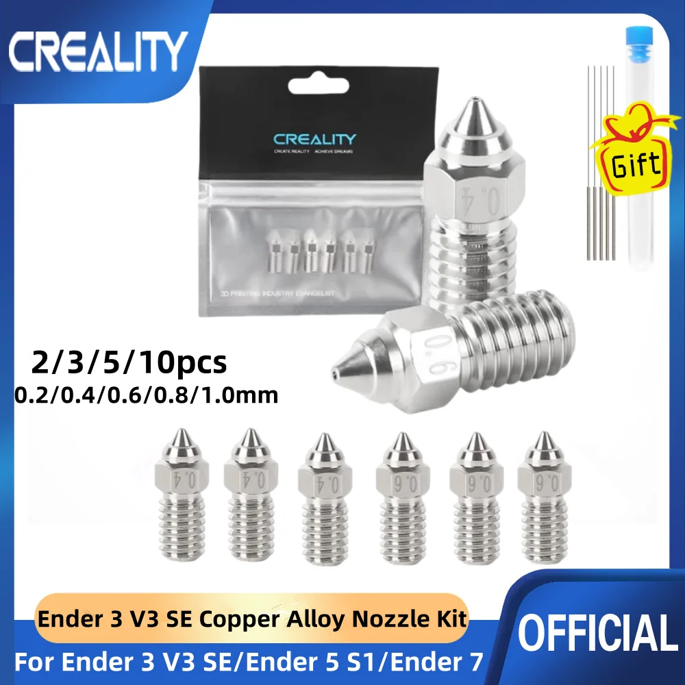 Zestaw dysz ze stopu miedzi Creality Ender 3 V3 SE, do drukarki 3D Ender 3 V3 SE, Ender 5 S1, Ender7… Zestaw dysz ze stopu miedzi Creality Ender 3 V3 SE, do drukarki 3D Ender 3 V3 SE, Ender 5 S1, Ender7…