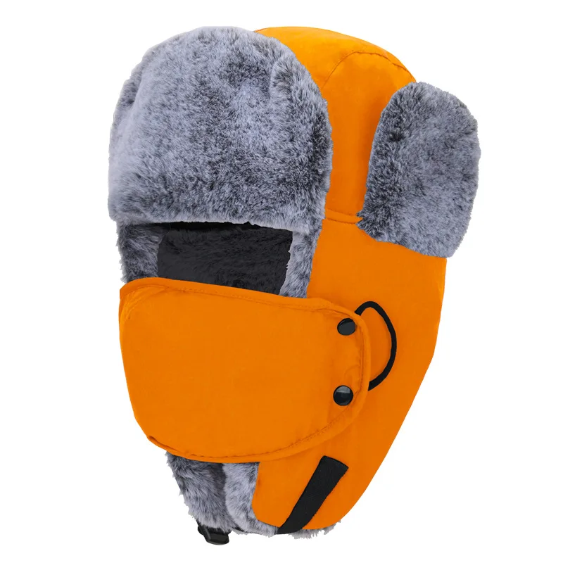Zimowe czapki myśliwskie z podszewką ze sztucznego futra, zakrywające całą twarz, wiatroodporne, z ochroną uszu, ciepłe czapki do jazdy na nartach, snowboardzie i na zimną pogodę Zimowe czapki myśliwskie z podszewką ze sztucznego futra, zakrywające całą twarz, wiatroodporne, z ochroną uszu, ciepłe czapki do jazdy na nartach, snowboardzie i na zimną pogodę