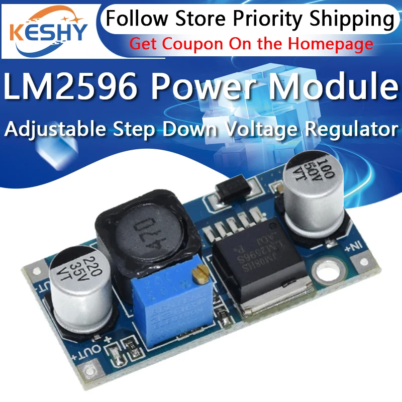 1-10 SZT. LM2596 Moduł Obniżający Napięcie DC-DC Regulowany Przetwornik Buck Regulator Napięcia Moduł… 1-10 SZT. LM2596 Moduł Obniżający Napięcie DC-DC Regulowany Przetwornik Buck Regulator Napięcia Moduł…