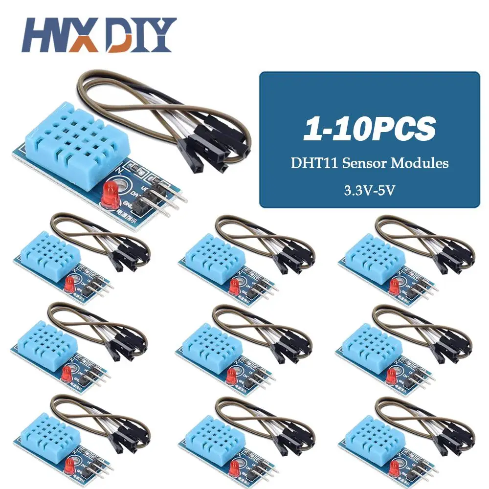 1-10 sztuk DHT11 moduły czujników 3.3V-5V cyfrowy czujnik temperatury i wilgotności DHT11 3-przewodowy moduł o… 1-10 sztuk DHT11 moduły czujników 3.3V-5V cyfrowy czujnik temperatury i wilgotności DHT11 3-przewodowy moduł o…