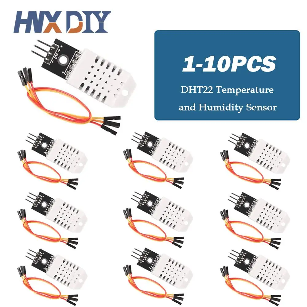 1-10 sztuk DHT22 cyfrowy czujnik temperatury i wilgotności AM2302 moduł + PCB z kablem