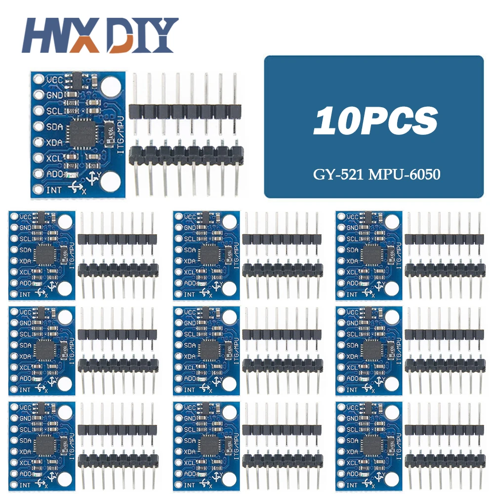 1-10 sztuk GY521 GY-521 MPU6050 IIC I2C interfejs 3-osiowy analogowy czujnik żyroskopowy akcelerometr… 1-10 sztuk GY521 GY-521 MPU6050 IIC I2C interfejs 3-osiowy analogowy czujnik żyroskopowy akcelerometr…