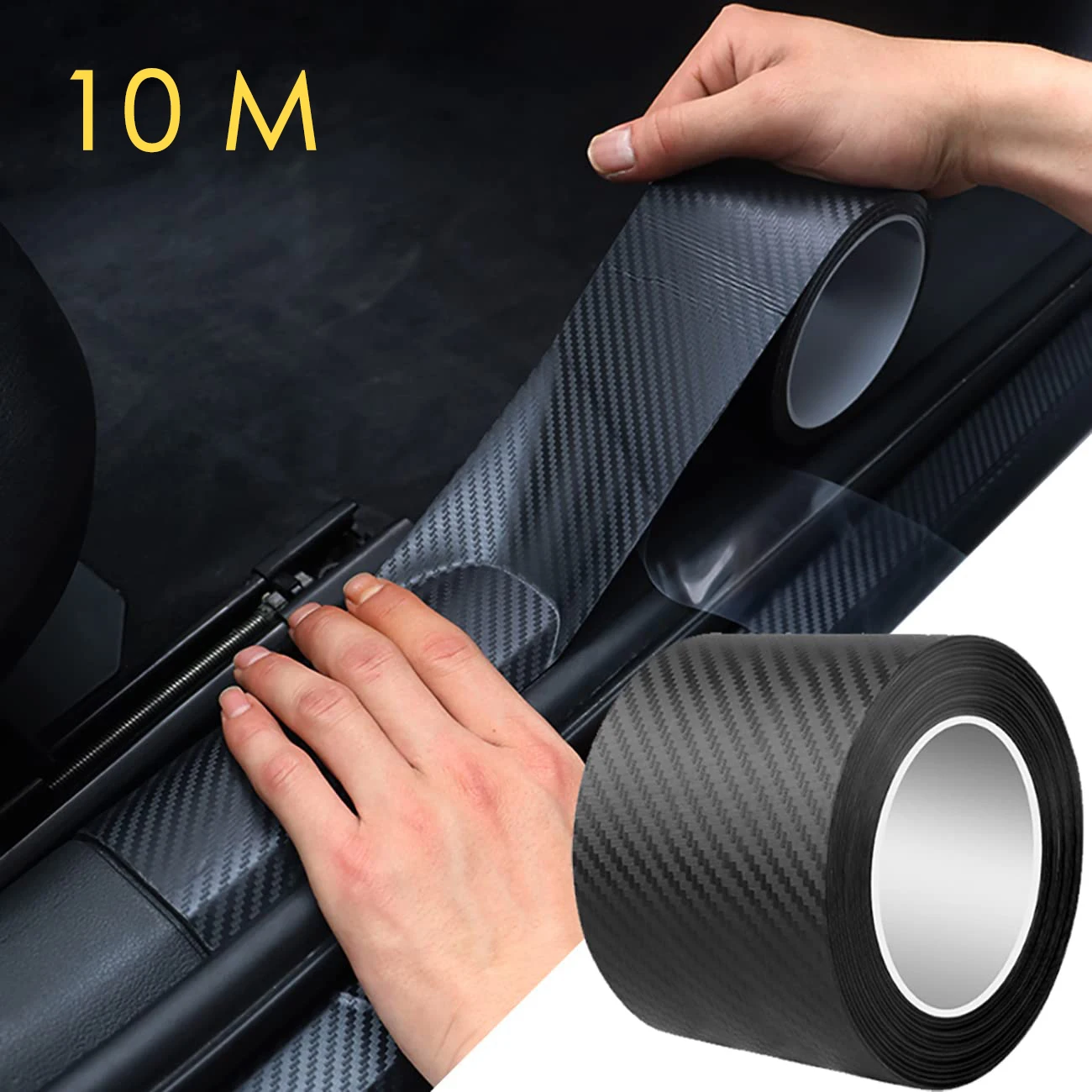 1-10m Nano Carbon Fiber Car 3D Tape Sticker Door Mirror Paste Protector Strip DIY Protection Protective Film…