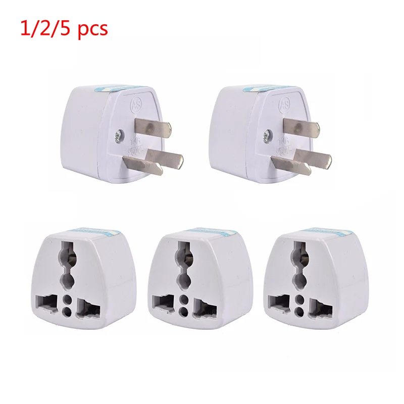 1/2/5szt Uniwersalny 3-pinowy adapter wtyczki zasilania AU NZ 3-pinowy New Zealand Australia Travel Plug NZ/AU…