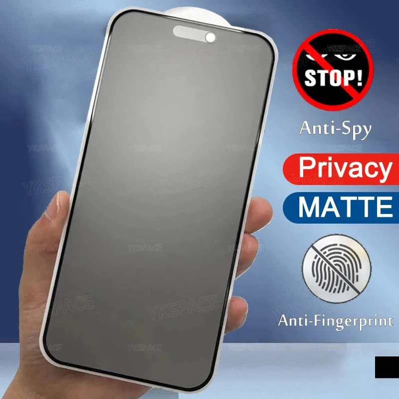 1-2 szt. Matowe szkło hartowane anty-szpiegowskie do iPhone 11 12 13 Mini 14 15 16 17 Air Pro Max Plus 16E…