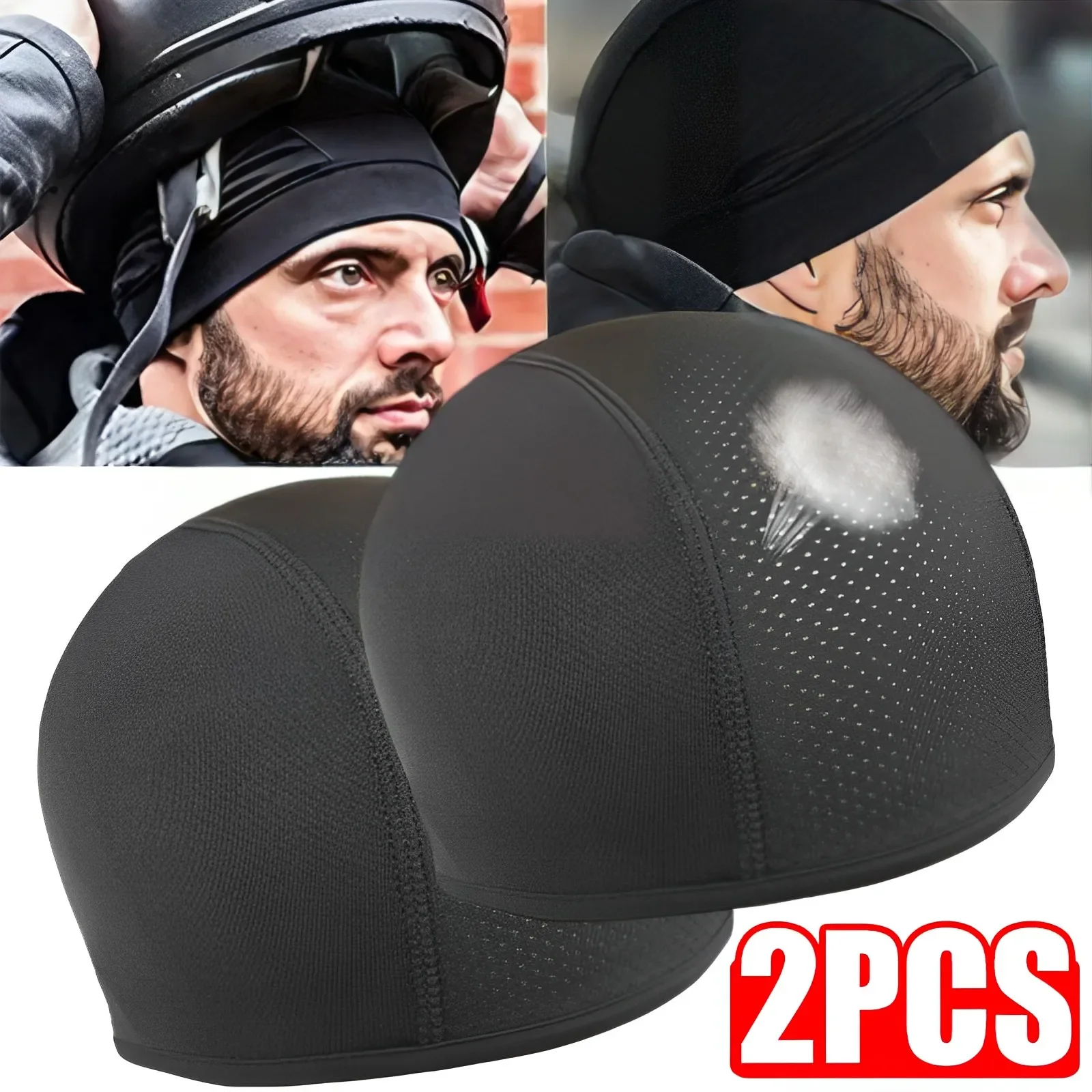 1/2 szt. Wewnętrzna czapka pod kask motocyklowy Szybkoschnąca Oddychająca Czapka Wyścigowa Pod Kask Czapka…