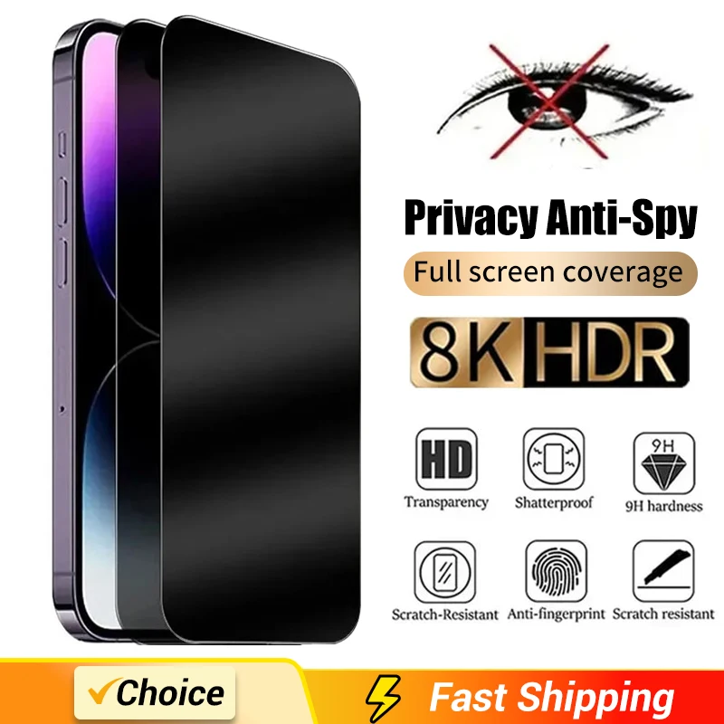 1-2 sztuki Pełna osłona ekranu do iPhone’a 16 15 13 11 14Pro Max Antyszpiegowskie szkło hartowane do iPhone’a…