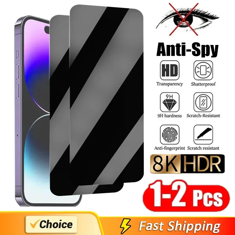 1-2 sztuki szkła antyszpiegowskiego do iPhone’a 15 14 13 12 11 Pro Max Mini 7 8 Plus Ochrona ekranu…