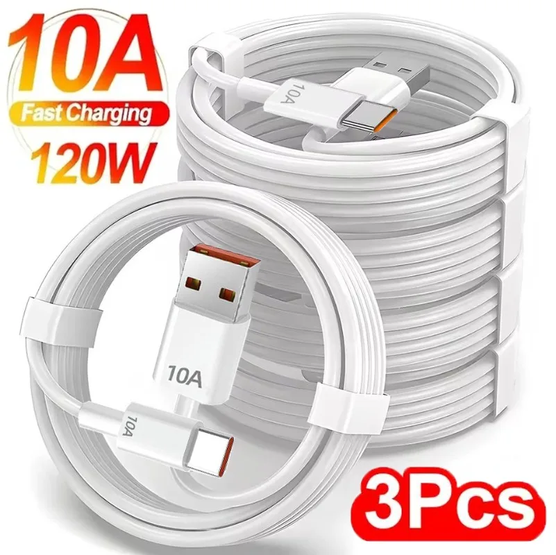 1-3 SZT. Kabel do szybkiego ładowania 120W 10A USB A do Type C Szybka Ładowarka Szybki Transfer Danych… 1-3 SZT. Kabel do szybkiego ładowania 120W 10A USB A do Type C Szybka Ładowarka Szybki Transfer Danych…
