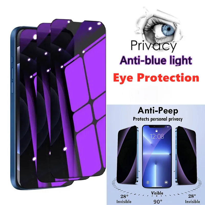 1-3 szt. Szkło hartowane chroniące przed niebieskim światłem dla iPhone’a 15 Pro Max 14 Plus 13 12 Mini 11…