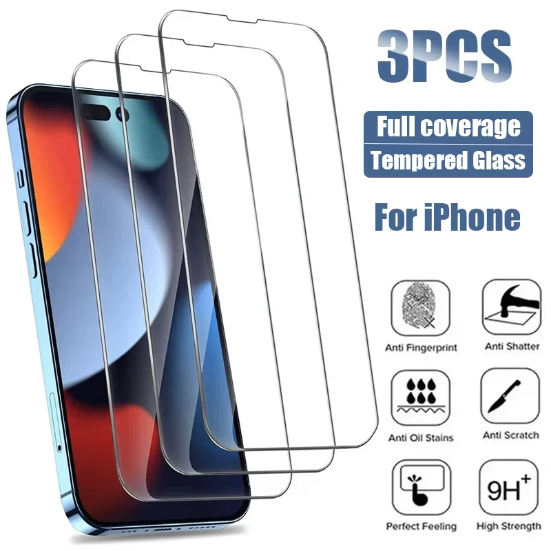 1-3 SZTUK Pełne szkło hartowane do iPhone 14 15 16 Pro Max 15 Plus 13 11 12 Pro 13 Mini X XS XR 7 8 SE Folia…