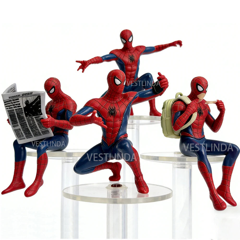1/4 SZT. Superbohater Spiderman Marvel Model 7-9 cm Figurka Akcji Mini Avengers Kolekcja Zabawek Ozdoby…