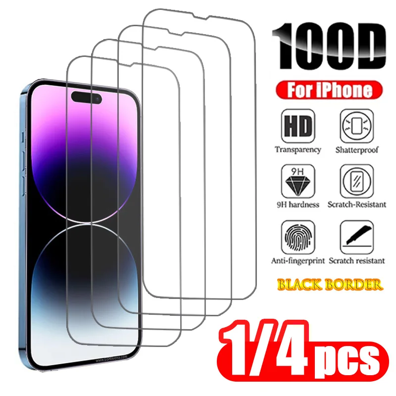 1-4 szt. Szkło Hartowane do iPhone 17 16 Pro Max 14 15 Plus 11 12 13 Mini SE 2020 2022 Folia Ochronna na Ekran…