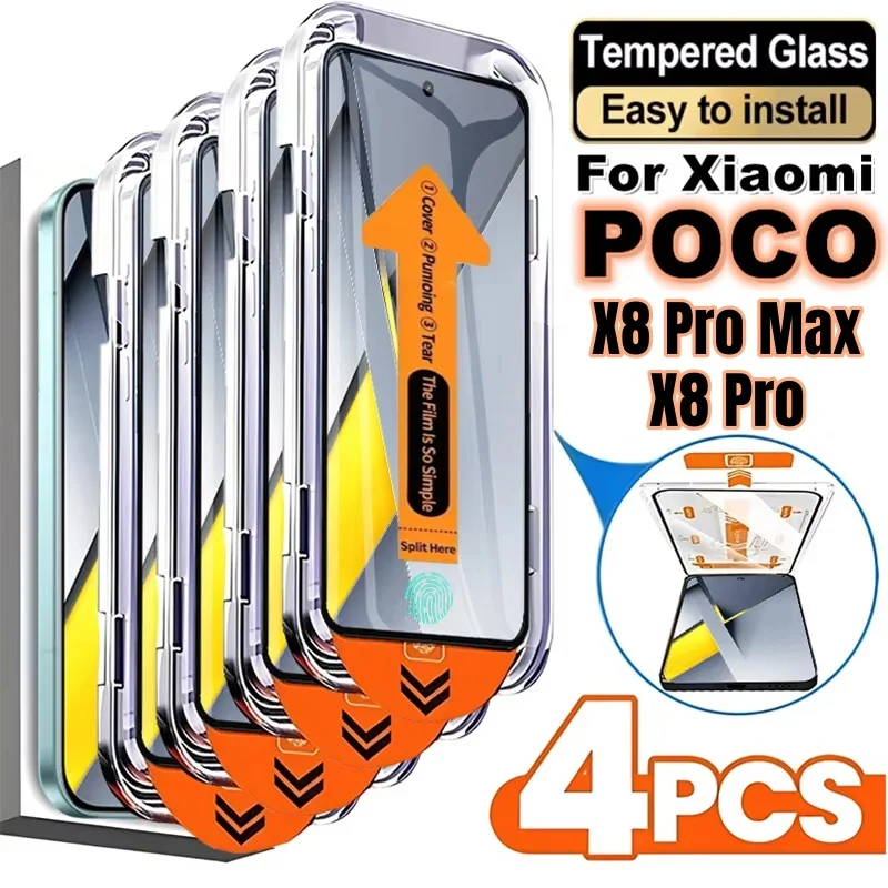 1-4 szt. Szkło Hartowane HD z Ochroną Prywatności do Poco X8 Pro Max, Łatwa Instalacja, Ochrona Ekranu Xiaomi…