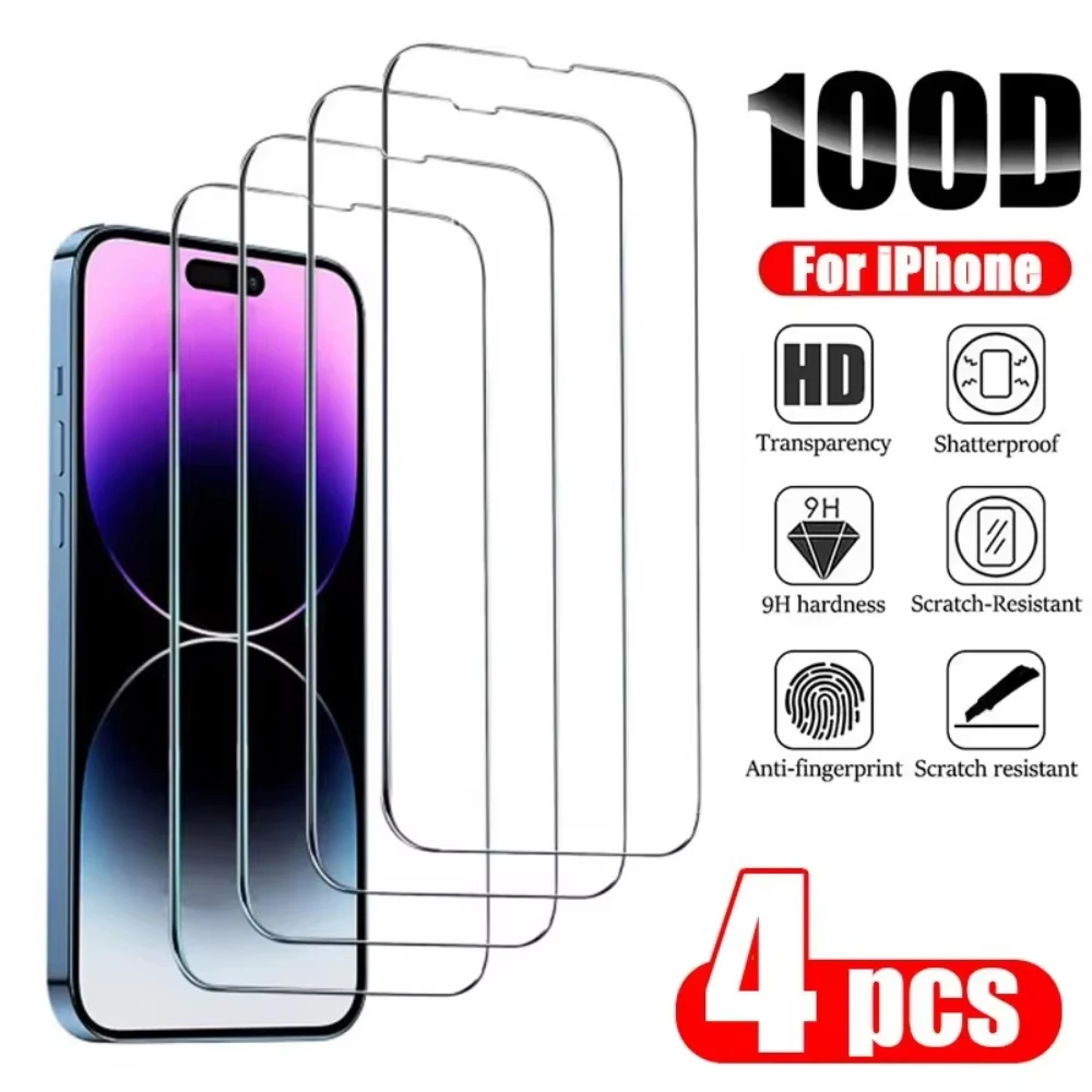 1-4 szt. Szkło Ochronne do iPhone 17 16 Pro 18 15 14 13 12 11 XR X XS Max, Folia Ochronna na Ekran do iPhone 7…