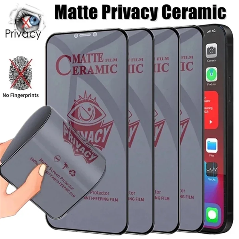 1-4 sztuki matowej ceramicznej osłony ekranu do iPhone’a 14 PRO MAX 7 8 16 Plus Folia antyszpiegowska do…