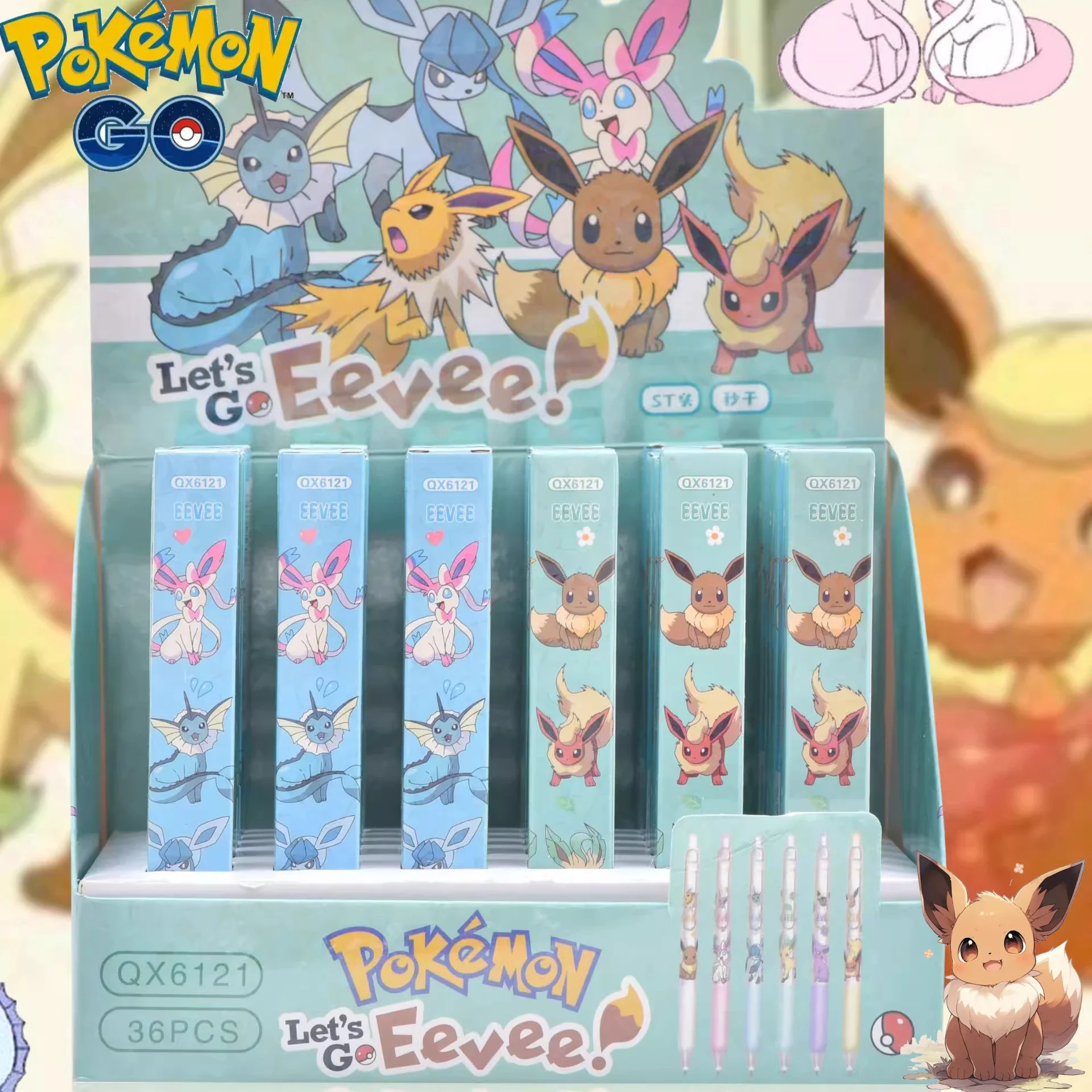 1/5/10 szt. Pokemon Eeveelution Blind Box Żelowy Długopis Śliczne Artykuły Papiernicze Szkolne Czarny Długopis…