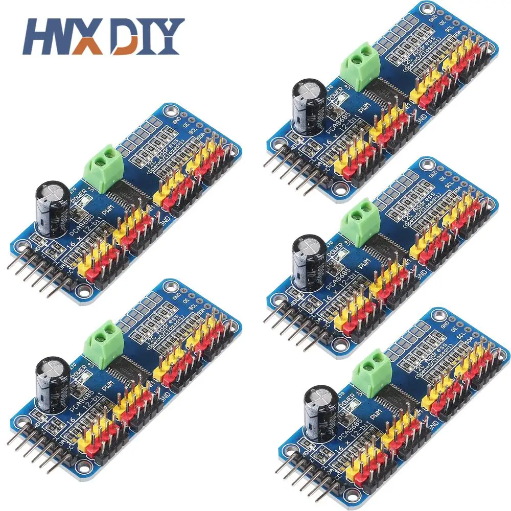 1-5 sztuk PCA9685 16-kanałowy 12-bitowy moduł PWM sterownik do serwosilnika I2C Robot 1-5 sztuk PCA9685 16-kanałowy 12-bitowy moduł PWM sterownik do serwosilnika I2C Robot