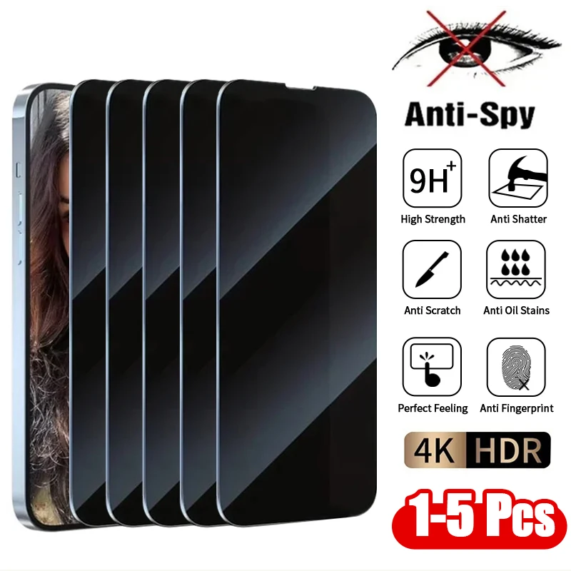 1-5 sztuk szkła hartowanego Anti Spy dla iPhone’a 16 14 13 11 15Pro Max Mini 7 8 Plus Ochrona ekranu…