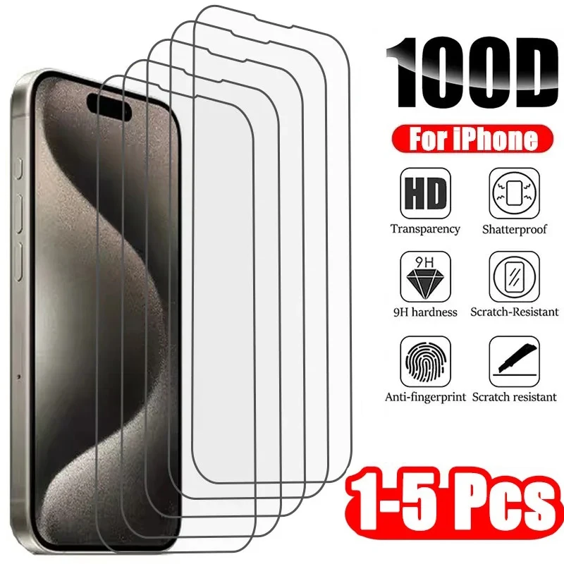 1-5 sztuk szkła hartowanego do iPhone’a 16 15 14 13 12 11 Pro Max Ochrona ekranu do iPhone’a 7 8 SE X XS XR…