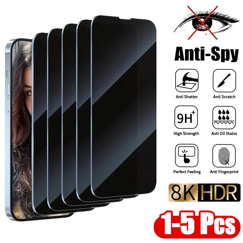 1-5 sztuk Szkło hartowane antyszpiegowskie dla iPhone’a 16 15 14 13 12 11Pro Max Pełna osłona ekranu…