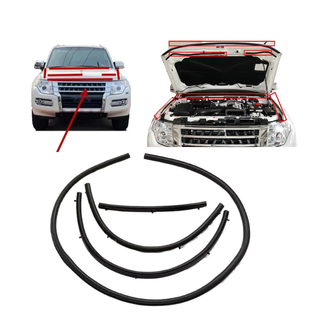 1 lub 4 lub 6 szt. Gumowa uszczelka maski do Pajero 4 generacji 5902A016 V90 Listwa maski do Montero Uszczelka…